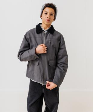 Veste zippée matelassée à col velours garçon vue4 - GEMO 4G GARCON - GEMO