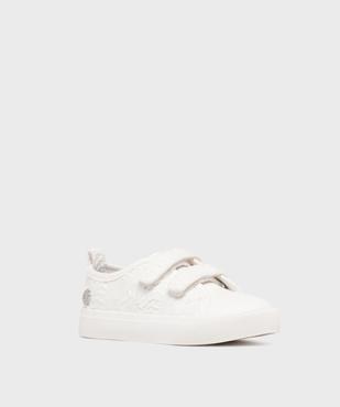 Tennis en toile brodée fermeture scratch fille - LuluCastagnette vue3 - LULUCASTAGNETTE - GEMO