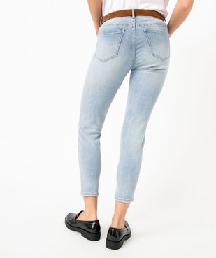 Jean slim longueur 7/8ème avec ceinture femme vue4 - GEMO 4G FEMME - GEMO