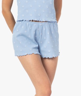 Bas de pyjama femme short fleuri - LuluCastagnette vue1 - LULUCASTAGNETTE - GEMO