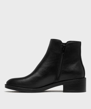 Boots zippées à petit talon en matière lisse femme vue3 - VALENTINA BALDANO GEMO FORGOOD - GEMO