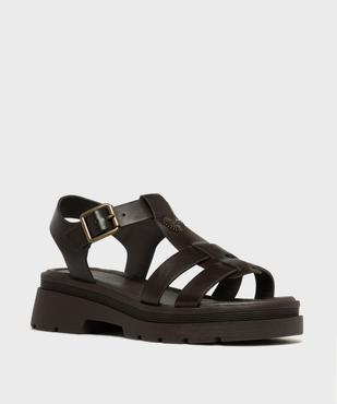 Sandales look spartiates à épaisse semelle crantée femme vue2 - 5 MILES - GEMO