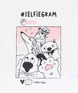 Pyjashort fille avec motifs selfie animaux vue2 - GEMO (JUNIOR) - GEMO