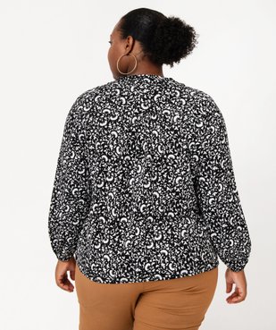 Tee-shirt imprimé à manches longues à col V femme grande taille vue3 - GEMO 4G GT - GEMO