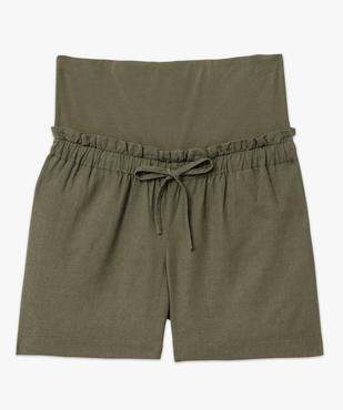 Short de grossesse en lin avec bandeau bas vue4 - GEMO 4G MATERN - GEMO