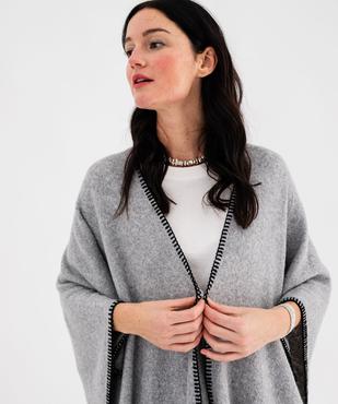 Gilet poncho uni femme vue2 - GEMO (ACCESS) - GEMO