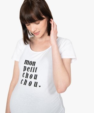 Tee-shirt de grossesse imprimé avec grand col rond vue2 - GEMO (MATER) - GEMO