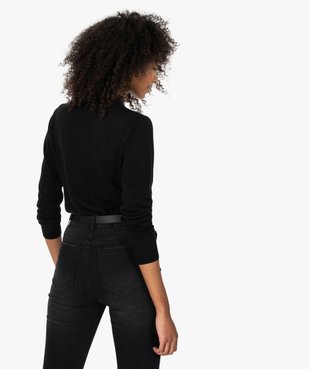 Pull femme col montant coloris uni vue3 - GEMO (MAILLE) - GEMO
