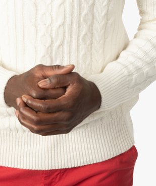 Pull homme en maille côtelée avec col rond vue2 - GEMO (HOMME) - GEMO