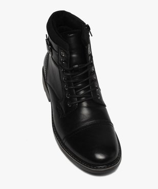 Boots homme unis doublure chaude fermeture lacets et zip vue5 - Nikesneakers (CASUAL) - Nikesneakers
