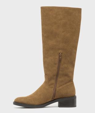 Bottes en suédine à petit talon femme vue4 - FOLLOW ME - GEMO