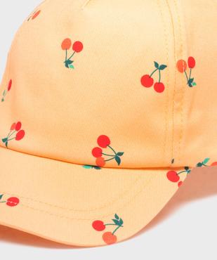 Casquette en coton imprimé cerises bébé fille vue2 - GEMO 4G BEBE - GEMO