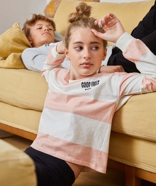 Pyjama fille en jersey mix&match vue1 - GEMO (JUNIOR) - GEMO