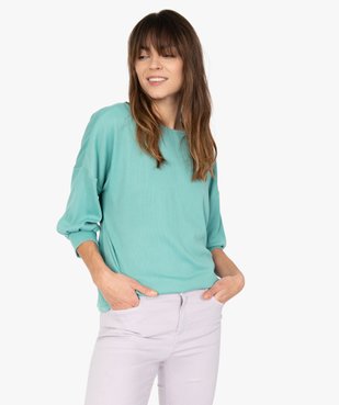Tee-shirt femme à manches ¾ et boutons sur l’épaule vue2 - GEMO(FEMME PAP) - GEMO