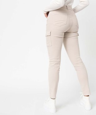 Pantalon femme coupe cargo en toile extensible vue3 - GEMO(FEMME PAP) - GEMO