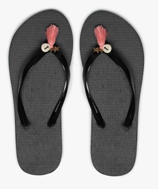 Tongs femme avec pampilles et coquillage vue1 - GEMO (PLAGE) - GEMO