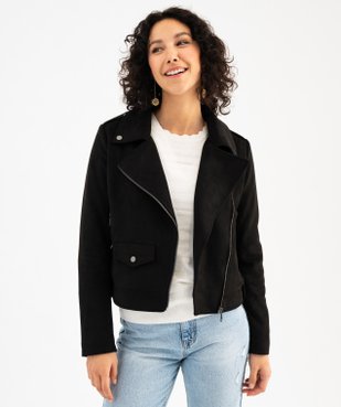 Blouson esprit motard en suédine femme vue6 - GEMO(FEMME PAP) - GEMO