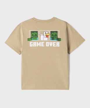 Tee-shirt manches courtes avec motif sur l’avant garçon - Minecraft vue3 - MINECRAFT - GEMO