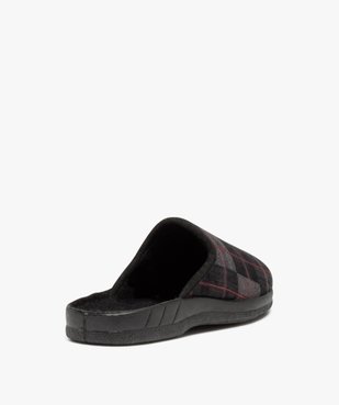 Chaussons homme mules en velours à carreaux vue4 - GEMO 4G HOMME - GEMO
