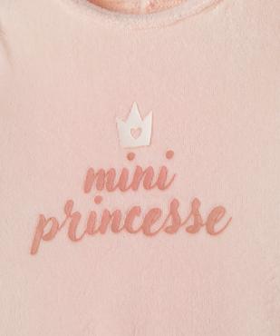 Pyjama en velours avec inscription bébé fille vue2 - GEMO(BB COUCHE) - GEMO