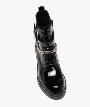 Boots femme vernis à détails métallisés style rock vue5 - GEMO (CASUAL) - GEMO
