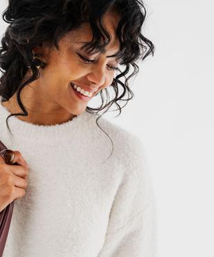 Pull col rond en maille bouclette femme vue2 - GEMO(FEMME PAP) - GEMO