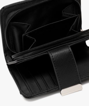 Portefeuille compact fermeture par zip et bouton pression femme vue3 - GEMO (ACCESS) - GEMO