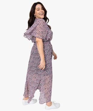 Robe femme imprimée longue avec taille smockée vue1 - GEMO (G TAILLE) - GEMO