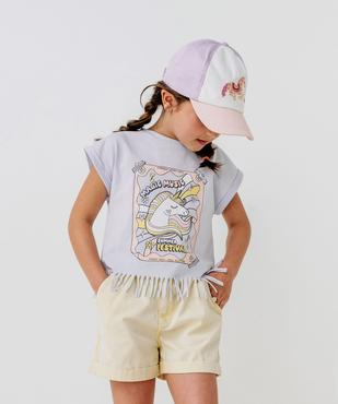 Casquette tricolore avec licorne brodée bébé fille vue1 - GEMO 4G FILLE - GEMO