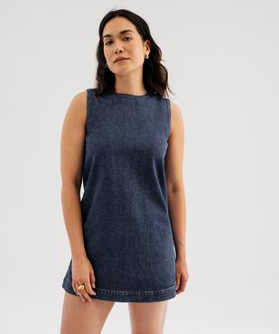 Robe en jean forme chasuble femme - LuluCastagnette vue4 - LULU CASTAGNETTE G4G D - GEMO