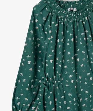Robe fille en voile à manches longues et col smocké vue2 - Nikesneakers (ENFANT) - Nikesneakers