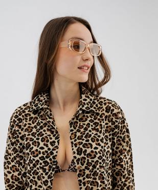 Chemise de plage en popeline de coton imprimée léopard femme vue2 - GEMO 4G FEMME - GEMO