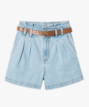 Short femme en jean avec ceinture à boucle vue4 - GEMO(FEMME PAP) - GEMO
