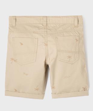 Bermuda en coton twill imprimé à revers garçon vue7 - GEMO 4G GARCON - GEMO