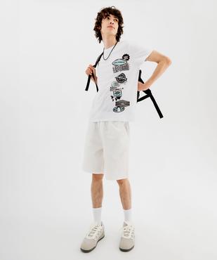 Tee-shirt manches courtes en coton imprimé homme vue3 - GEMO 4G HOMME - GEMO
