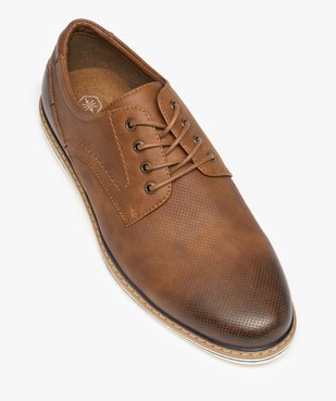 Derbies homme unis à semelle contrastante vue5 - GEMO(URBAIN) - GEMO