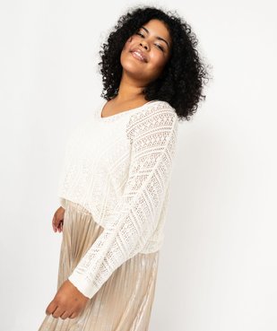 Pull ajouré en maille scintillante femme grande taille vue2 - GEMO (G TAILLE) - GEMO