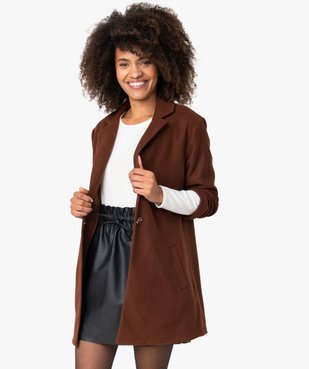 Manteau court femme en matière extensible et grand col vue1 - Nikesneakers(FEMME PAP) - Nikesneakers
