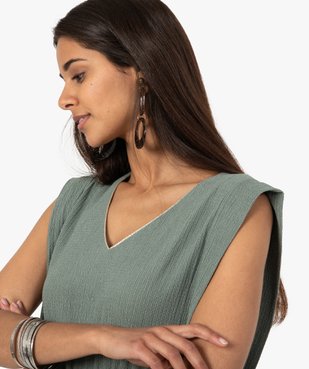 Robe femme en maille texturée avec col V scintillant vue5 - GEMO(FEMME PAP) - GEMO