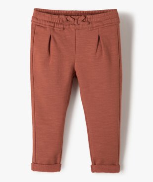 Pantalon bébé fille en maille avec ceinture élastique vue1 - GEMO C4G BEBE - GEMO