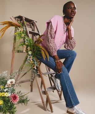 Jean bootcut en denim stretch à taille normale femme vue4 - GEMO 4G FEMME - GEMO