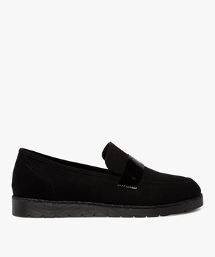 Mocassins femme en suédine unie et bride vernie vue1 - GEMO (CASUAL) - GEMO