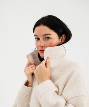 Blouson en maille bouclette chinée femme vue4 - GEMO 4G FEMME - GEMO