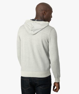 Gilet homme en maille avec capuche vue3 - GEMO (HOMME) - GEMO