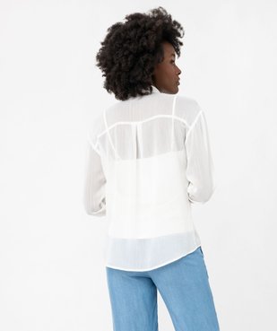 Chemise en voile transparent avec fines rayures pailletées femme vue3 - GEMO 4G FEMME - GEMO