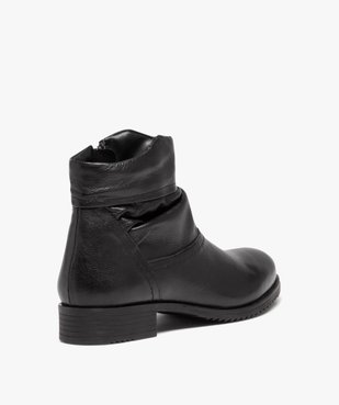 Boots femme confort dessus en cuir uni et plissé vue4 - GEMO (CONFORT) - GEMO