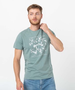 Tee-shirt homme avec motif feuillage  vue1 - GEMO (HOMME) - GEMO
