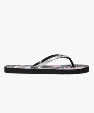 Tongs femme à motif végétal et brides pailletées vue2 - Nikesneakers (PLAGE) - Nikesneakers