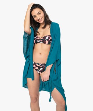 Tunique de plage femme ample effet froisé vue1 - GEMO (PLAGE) - GEMO