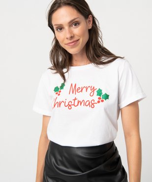Tee-shirt femme à manches courtes spécial Noël vue2 - GEMO(FEMME PAP) - GEMO